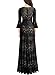 Miusol Women's Vintage V Neck Floral Lace Weeding Party Maxi Dress,Black,Small