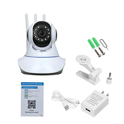 OWSOO HD 720P 1.0 Megapixels IP Cloud Camera 11pcs IR Lamps CCTV Surveillance Security Network PTZ Camera Support Cloud Storage for Android/iOS APP IR-CUT Filter Infrared Night View Motion Detection.