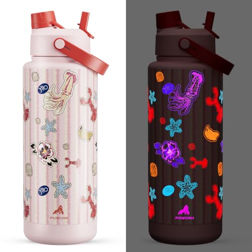 POWCAN 40 oz Insulated Water Bottle Reef Carnival
