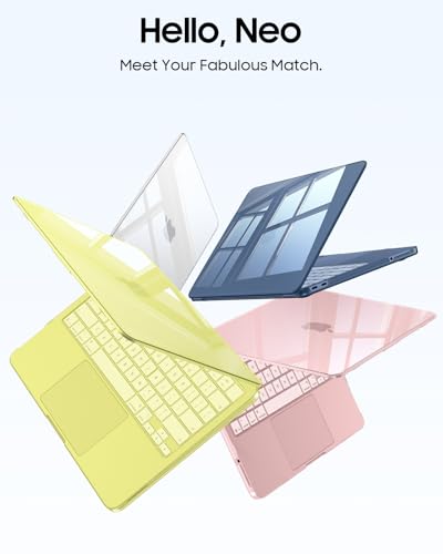 FINTIE Case for Macbook Neo 13-inch (2026) A18 Pro Chip (Model A3404) - Ultra Slim Anti-Yellowing Transparent Hard Shell Protective Cover for Macbook Neo 13" Retina Display, Crystal Clear