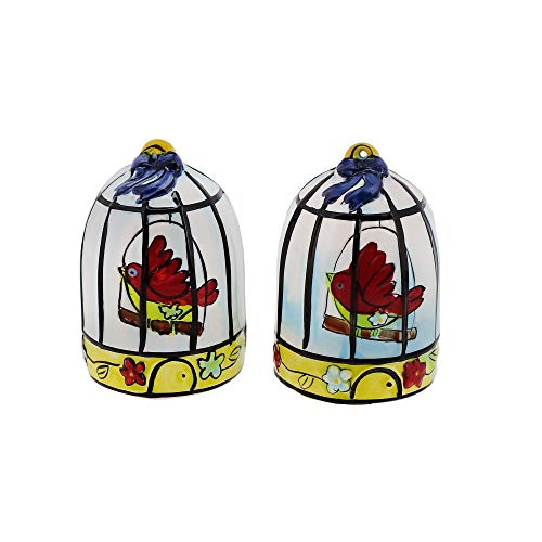Ceramic Bird Salt and Pepper Shaker Collectors Kitchen Décor - Bird Cage — image 1