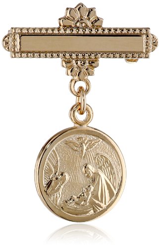 Children's 14k Gold-Filled Christening Pin with Guardian Angel