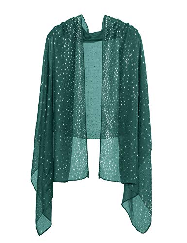 BANETTETA Green Shawls and Wraps for Evening Dresses Shall for Women Dressy Shawls and Wraps for Evening Wear (Dark Green) - Thumbnail 7