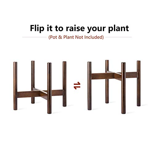 image for Mkono Plant Stand Mid Century Wood Flower Pot Holder Display (Plant an
