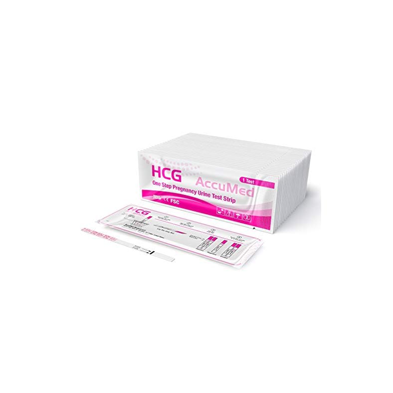 AccuMed Pregnancy Test Strips, 25-Count Individually Wrapped Pregnancy Strips, Early Home Detection Pregnancy Test Kit…