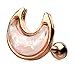 18GA Rose Gold PVD Plated Opal Moon Cartilage Tragus Stud Earring