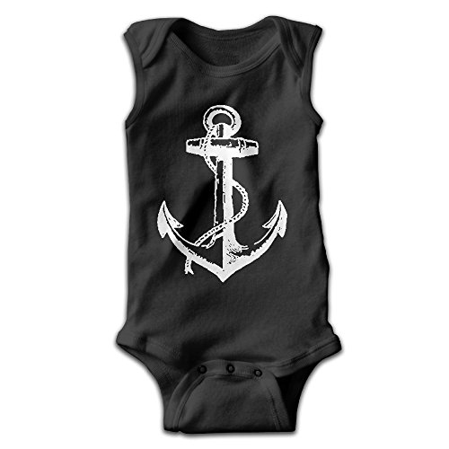 Anchor Newborn Baby Sleeveless Bodysuit Romper Playsuit Outfits Black