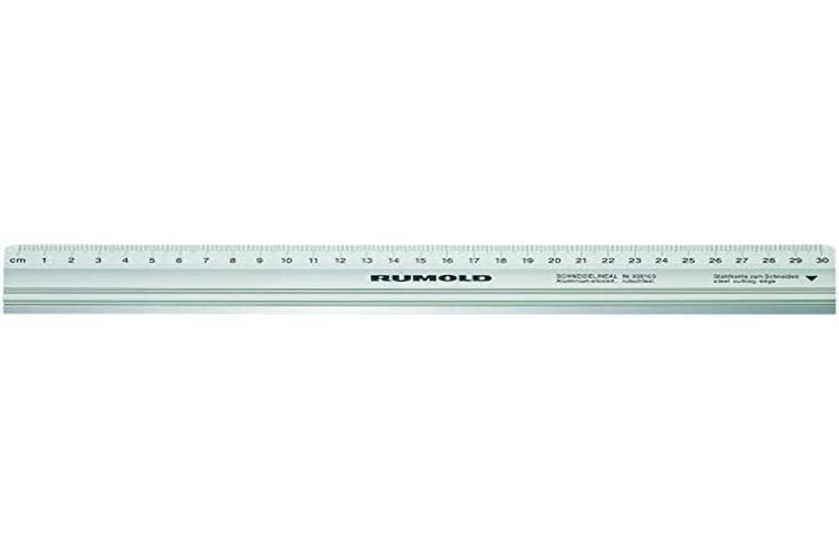 Rumold 938.103 Aluminium Cutting Ruler with Steel Edge, Non-Slip, 30 cm Length