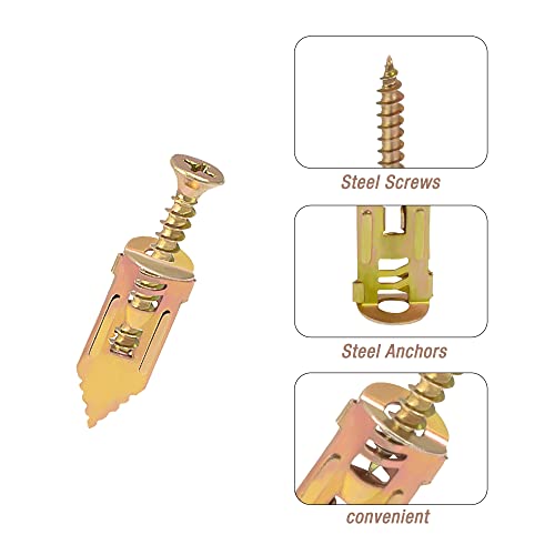 Self Drilling Drywall Anchors and Screws Kit, CJBIN 220Pcs Carbon Steel