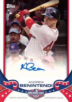 Amazon.com: 2017 Topps Opening Day #ODA-ABE Andrew Benintendi Certified Autograph Baseball ...