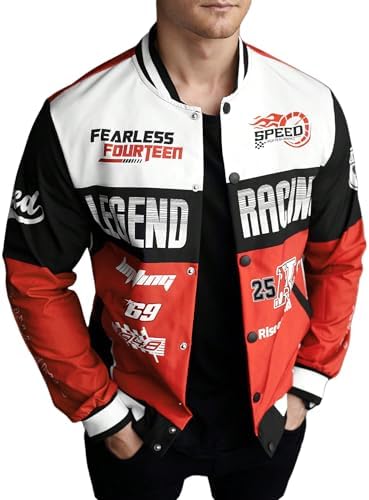 RACER Mens Quilted Biker Leather Jacket Moto Classic Retro Style