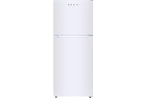 Frestec 10.0 CU' Refrigerator with Freezer, Apartment Size Refrigerator Top Freezer, 2 Door Fridge with Adjustable Thermostat Control, Freestanding, Door Swing, White (FR 1002 WH)