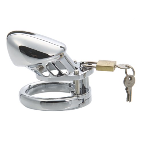 Stainless Steel Male Chastity Device Kit Cock Cage with Chain Silver (1.97' SM607) image