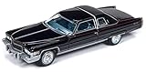 1976 Cadillac Coupe DeVille D’Elegance Gloss Black with Flat Black Roof Luxury Cruisers Limited Edition to 4,680 Pieces Worldwide 1/64 Diecast Model Car by Autoworld 64192/ AWSP017 A