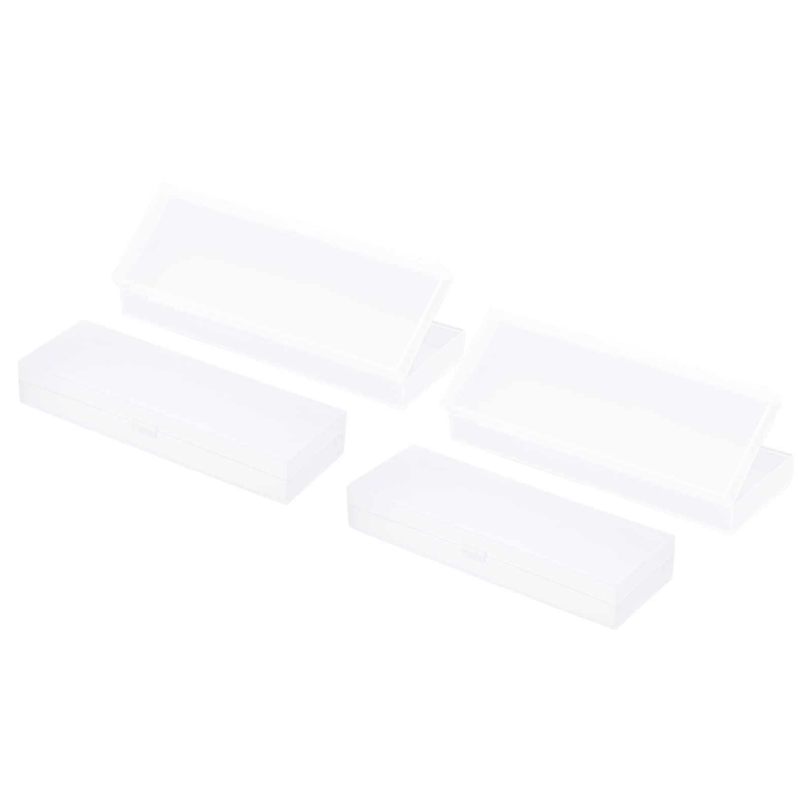 PATIKIL Large Capacity Pencil Case, 4 Pack Pen Box Pencil Stationery Pencil Storage Organizer Office Supplies for Office Home Classroom, White