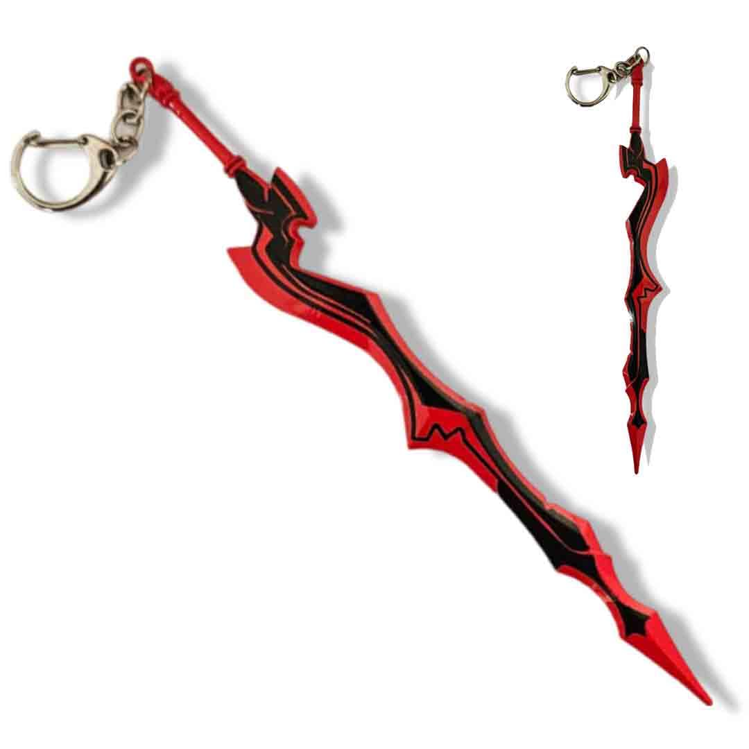 Lawnmower Keychain - Fantasy Sword - Red - 19 cm