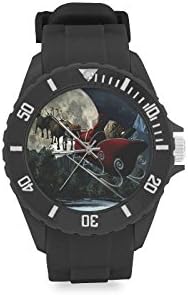 Boys/Girls Gifts For Sons/Daughters Christmas Santa Claus's Flight Kid's Round Rubber Sport Watch