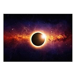 Wall26 - Dark Planet Engulfed in a Surrounding Light with Galaxies - Wall Mural, Removable Sticker, Home Decor - 66x96 inches