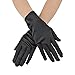 Greenmoe Women's Elegant Short Finger Formal Party Wrist Length Gloves Black