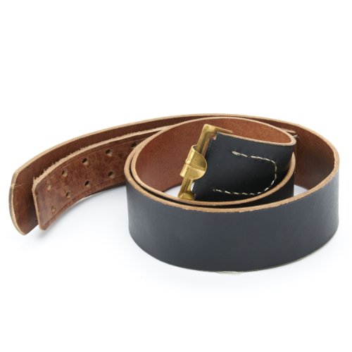 German WWII Wehrmacht Black Leather Equipment Belt- Size 44-48 (112-122cm)