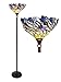Chloe CH1701B-TF 1 Light Tiffany-Style Iris Torchiere Floor Lamp 17" Shade, Multi-Colored