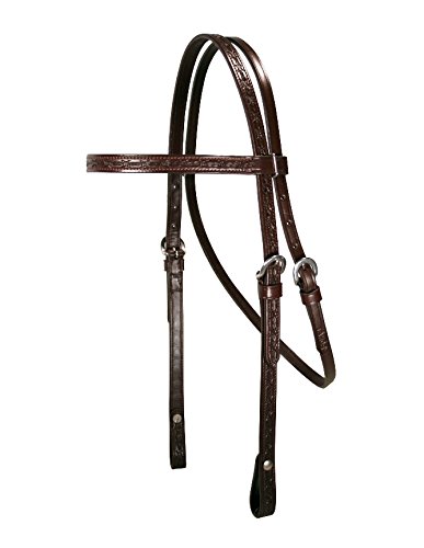 Tahoe Tack Barbwire Leather Western Hand Tooled Browband Headstall