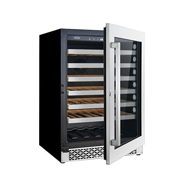 Cosmo-48-Bottle-24-Single-Zone-Compressor-Wine-CoolerChiller-Red-and-White-Wine-Cellar-with-Digital-Temperature-Display-Freestanding-Refrigerator-Quiet-Operation-Fridge-Stainless-Steel