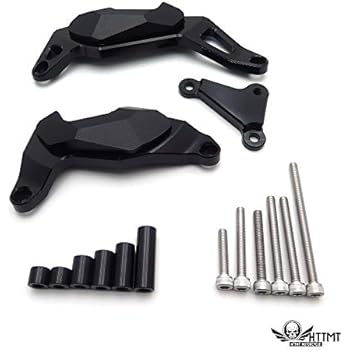 HongK- Engine Guard Case Cover Crash Pad CNC Compatible With HongK-KA-WASAKI NINJA 400 250 2018-2019 Black