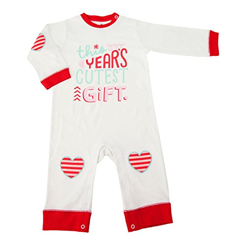 Hallmark Baby Festive Holiday Daytime One Piece Bodysuit (0-3 Months, Cream, Cutest Gift)