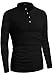 DandyClo Men's Henley Shirt Casual Basic Long Sleeve Solid Henley Neck Shirt Black X-Small