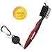Golf Club Brush and Groove Cleaner Brush By Favdoor Brushes in 7 Different Colors For Golf Shoes/Golf Club/Golf/Golf Groove, 2 Ft Retractable Zip-line Aluminum Carabiner (Golf-Red)