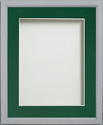 Frame Company Drayton Range A4 Grey Picture Photo Frame with Bottle Green Mount For Image Size A5