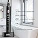 AIEX Sonic Electric Toothbrush with 3 Replacement Heads Rechargeable Electronic Toothbrush with Holder Black Travel Toothbrush with 5 Modes/IPX7 Waterproof/USB Wireless Charging/Smart Timer/Travel Bag