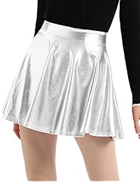 Kate Kasin falda metálica brillante de moda casual para dama
