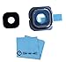 EShine® Back Rear Camera Glass Lens Cover Ring Replacement + Adhesive for Samsung Galaxy S6 EDGE G925 (ALL CARRIERS)+ EShine® Cloth (Blue)