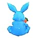 SEASONBLOW 4 FT LED Light Up Inflatable Easter Cute Bunny Rabbit with Carrot Decoration for Party Yard Lawn Garden Blow Up Decor Blue