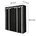 Blissun Portable Clothes Closet Wardrobe Storage Organizer with Nonwoven Fabric 59’’ (Black