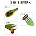 Ecoart Silicone Collapsible Bowl Cup Set with Spork for Outdoor Camping Hiking Travel, Green - Set of 3