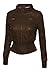 Women's Zip Up Detachable Hood Waist Length Jacket with Faux Fur Inside