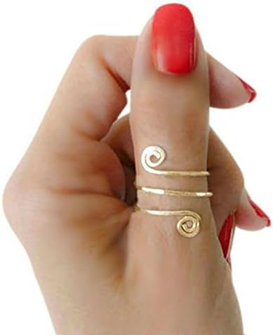 14k Gold Filled Double Swirl Wire Wrap Faceted Adjustable Thumb Ring