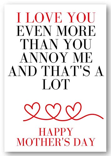 Second Ave Cute/Funny I Love You More Than You Annoy Me Mother's Day Card For Her