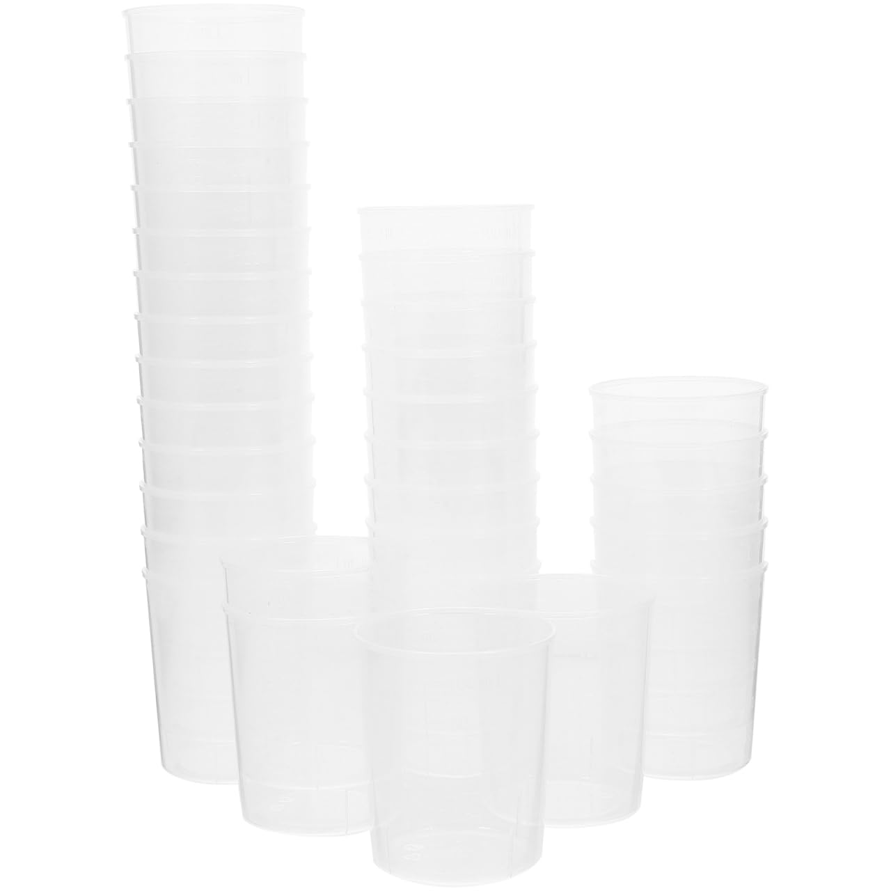 SUPVOX Plastic Measuring Cups 100Ml 50 Pack Transparent Graduated Volume Measurement Tools for Kitchen Baking and Liquid Ingredients