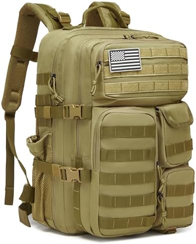 Mochila táctica militar grande del ejército 3 días paquete de asalto Molle Bag Mochilas, Beige Mochila táctica militar grande del ejército 3 días paquete de asalto Molle Bag Mochilas, Beige