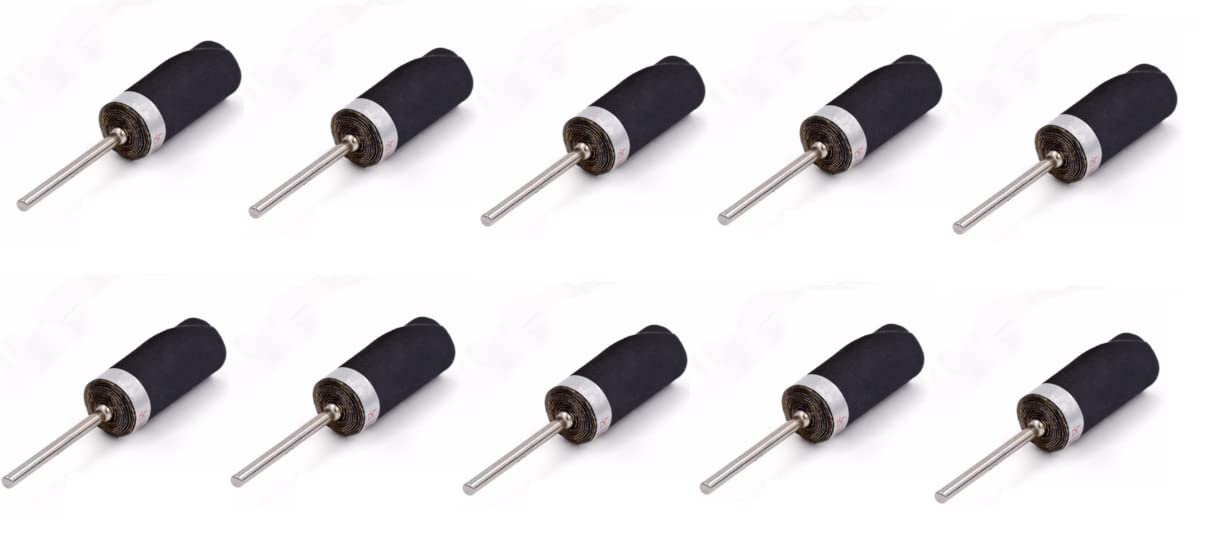 Boxonly 10 Pcs Sander Sticks 240 Grit Polishing Stick Roller Sanding Drums Sleeves Sander Sandpaper For Plastic Metal Wood Sanding Tools Accessory