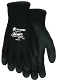 Memphis Glove N9690L Ninja Ice 15 Gauge Black Nylon Cold Weather Glove, Acrylic Terry Inner, HPT Palm and Fingertips, Large, 1 Pair