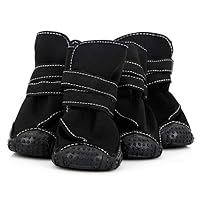 ZJOUJ Rain Boots- Four Seasons Black Waterproof Non-Slip Pet Rain Boots, Pet Out Slip Resistant Waterproof Foot Cover (Color : Black, Size : 7.8x7cm)