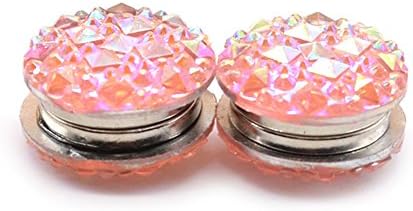 jiqiaoda2 Brooch Pin 1 Pair Round Rhinestone Magnetic Women's Brooch Clasp Scarf Abaya Muslim Pin