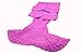 Hughapy Mermaid Blanket Kids Knitted Sleeping Bag Sofa Falbala Mermaid Tail Bed Throw Blanket (55