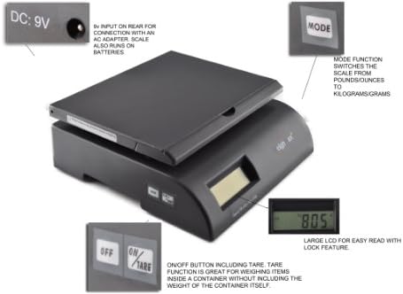 Weighmax Capacity Postal Shipping Scale, Battery and AC Adapter Included, Gray (W-2822-75-GRAY)