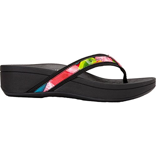 Vionic Women's High Tide Platform Sandal Black Floral 11 M